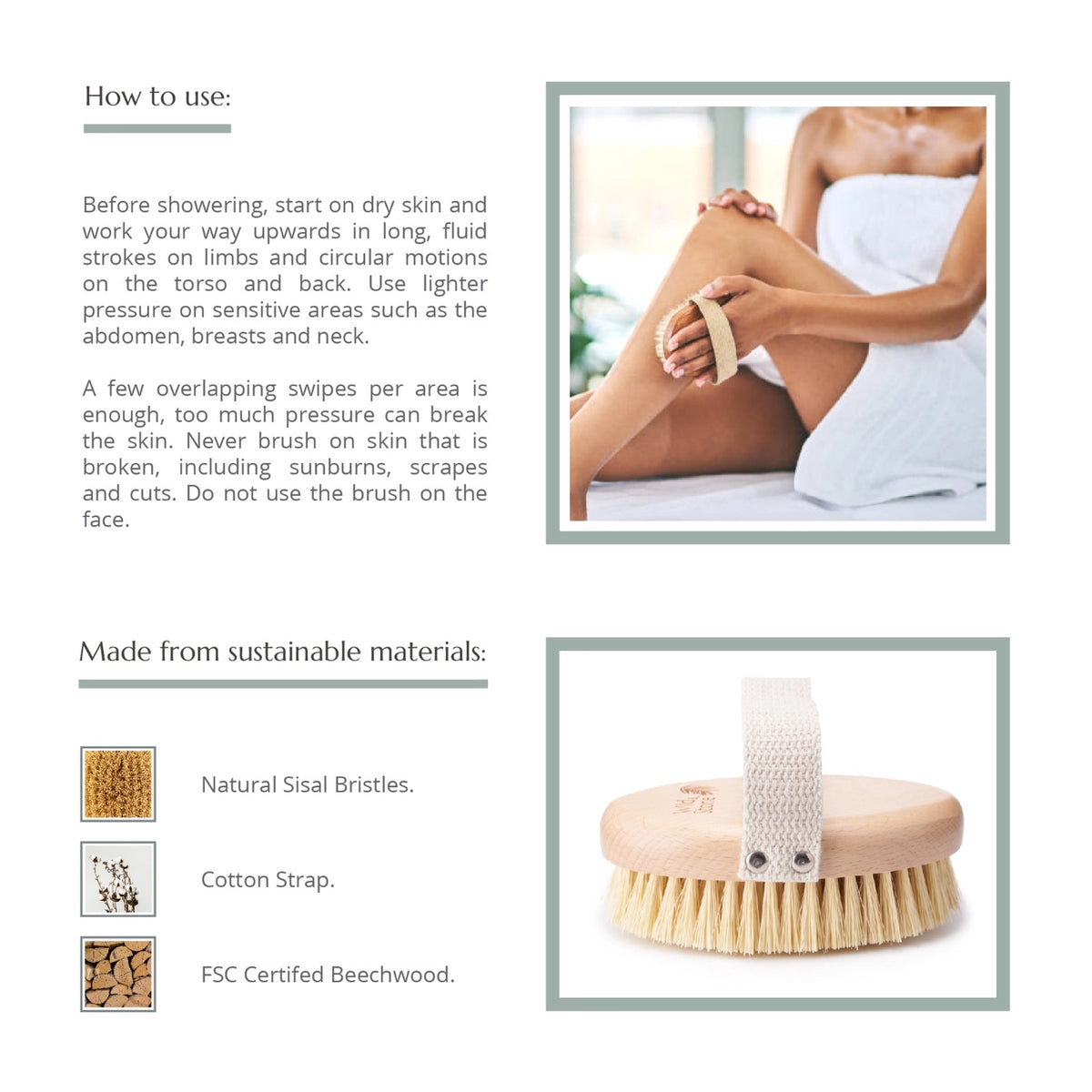 Dry Body Brush - 100% Natural & Vegan