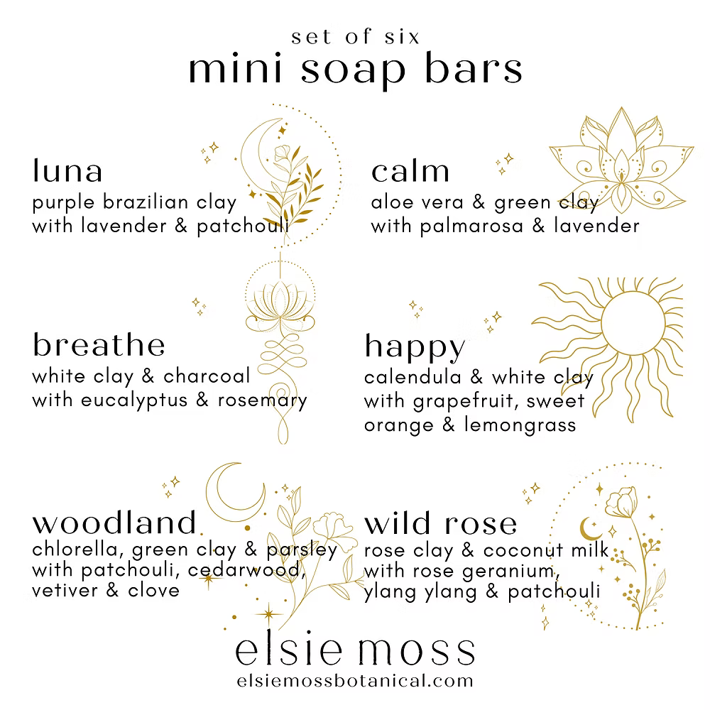 Set of Six Mini Soap Bars