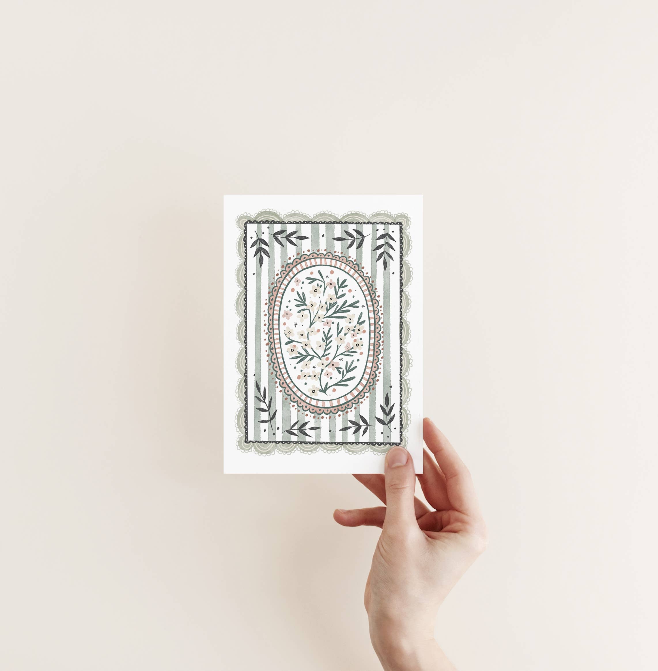 Apple Blossom &amp; Lace Card | Blank