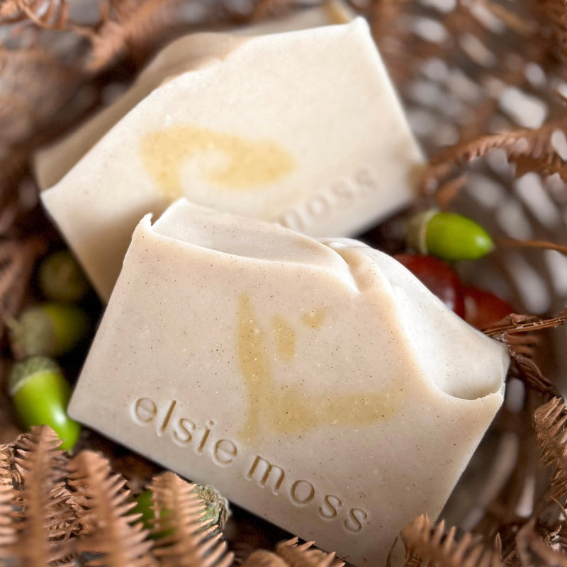 Two bars of soap with &