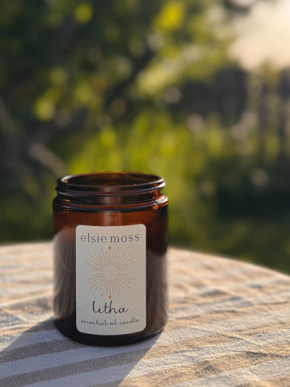 Candle in an amber jar with &