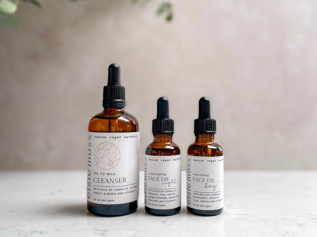 Organic face oils - cleanser, day oil, night oil