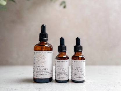 Organic face oils - cleanser, day oil, night oil