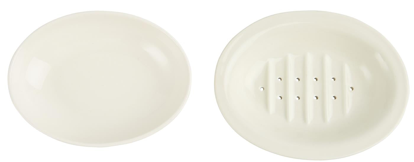 Ceramic Soap Dish with Drip Tray