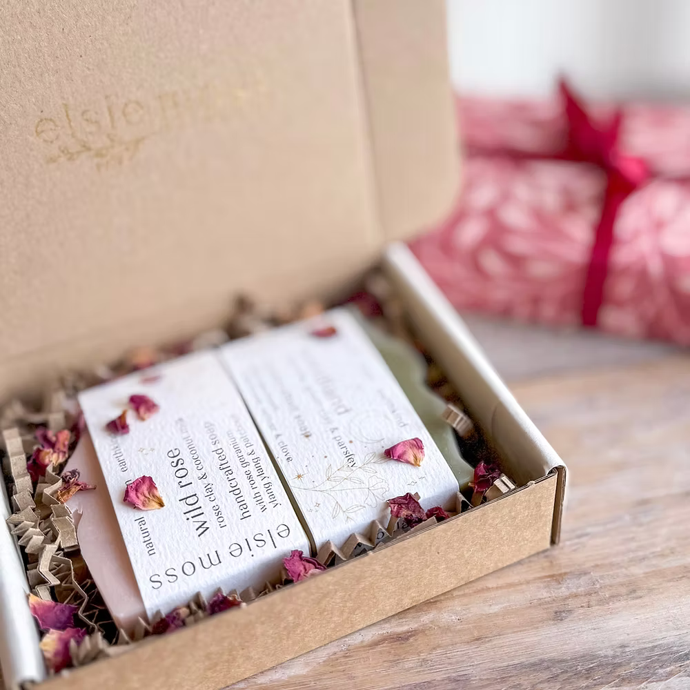 Two bars of soap with &